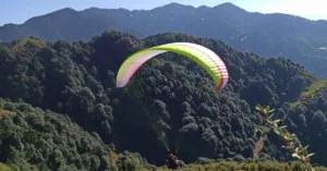 paraglider doing paragliding bir himachal pradesh